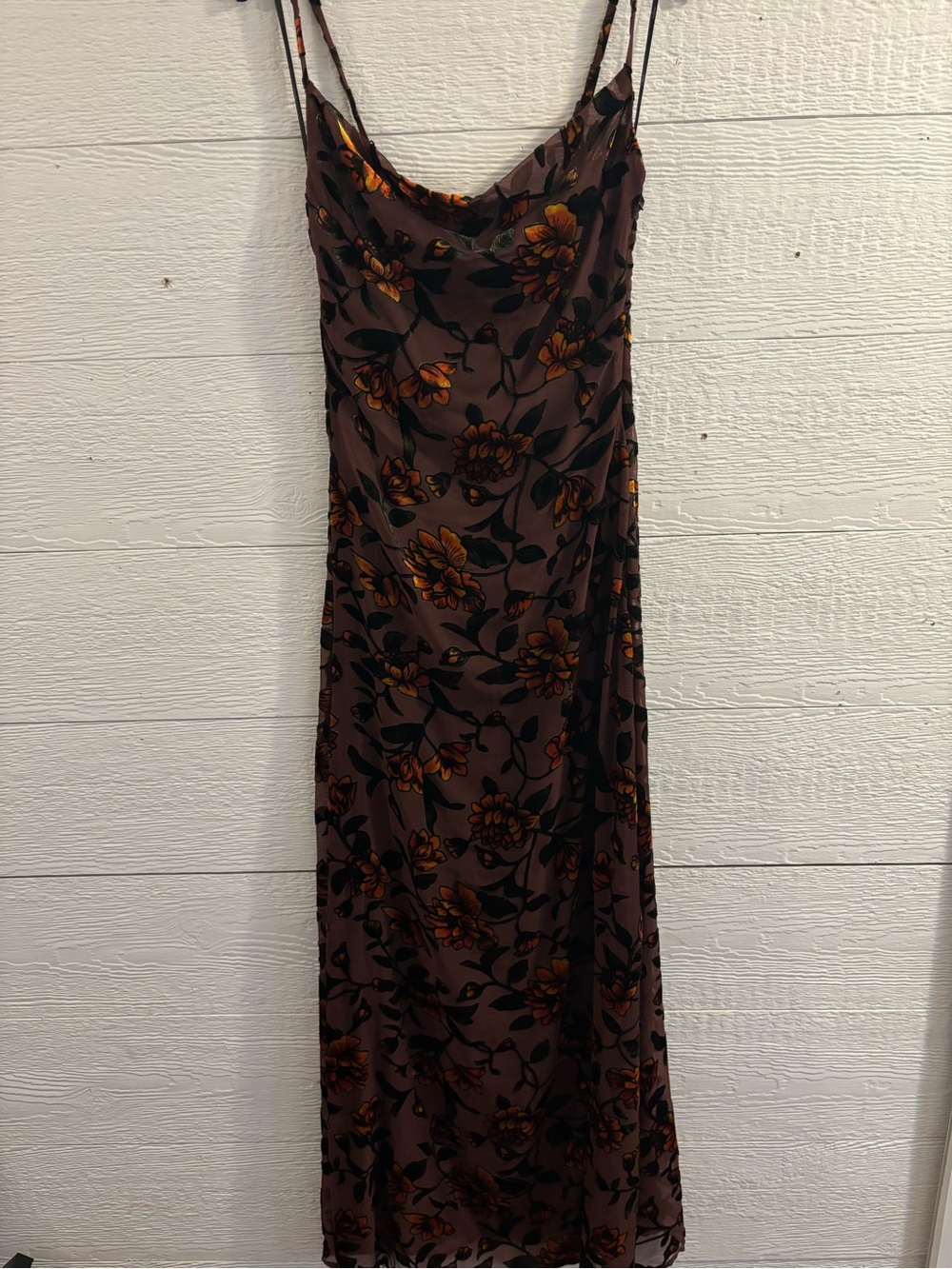 NEW LULUS Romance in the Making Plum Purple Floral Print Velvet Maxi Dress
